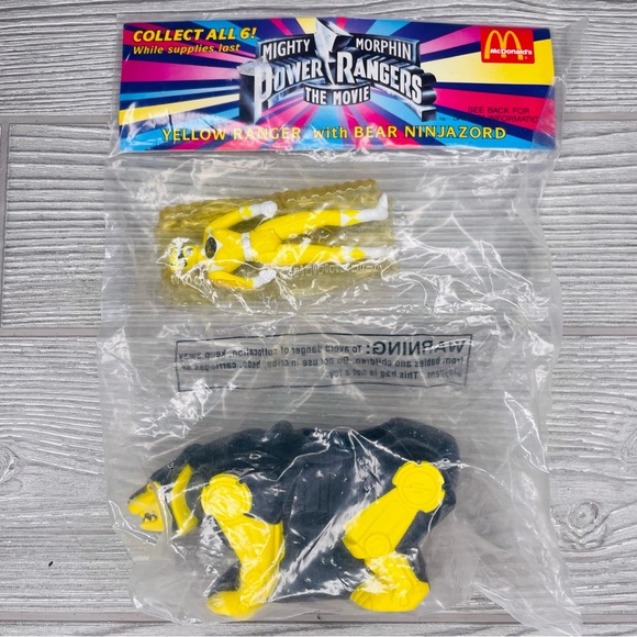1995 McDonald's Mighty Morphin Power Rangers The Movie set of 3 figurines sealed - Picture 3 of 9